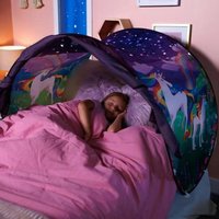Kids Dream Tents with Light Baby Pop Up Bed Tent Cartoon Snowy Foldable Playhouse Comforting At Night Sleeping Outdoor Camp