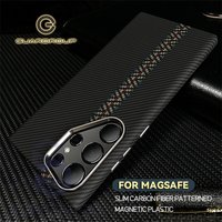 Carbon Fibre 3D Relief For MagSafe Case For Samsung Galaxy S24 S25 S26 Ultra S23 Plus Wireless Charge Shockproof Magnetic Cover