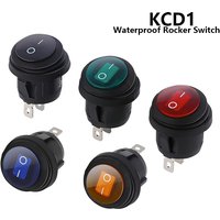 1Pcs on / off SPST Round waterproof boat LED rocker switchlight 12V 220V power button switch on off on тумблер лодка