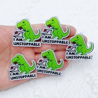 10 pieces of acrylic green dinosaur jewelry necklace bracelet earring pendant DIY crafts