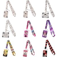 Mickey Mouse Minnie Lanyards Keychain Neck Strap Charm ID Card Holder Lanyard for Keys DIY Hanging Rope Key Ring