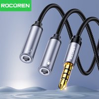 Rocoren 3.5mm Jack AUX Audio Splitter Cable 2 Way Aux Male to Double Female Headphone Audio Adapter For Earphones Phone Desktop