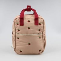 2026 New Cute Strawberry Embroidery Cartoon Children's Backpack Student School Bag Casual Travel Backpack for Boys and Girls