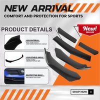 Five segment front lip Universal Car Front Bumper Splitter Universal Accessories Carbon Fiber Look/Gloss Black Protector Kit