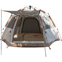 1pcs quick opening camping tent waterproof hexagonal fully automatic outdoor camping single-layer tent Oxford cloth beach tent