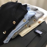 Knitted Sweater Women Cardigans New Long Sleeve O-Neck White Knit Sweater Cardigan Women Tops Knitwears Sueters De Mujer Q1089