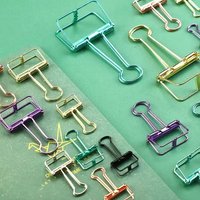 Kawai Creative Metal Hollow Binder Clip for Office School Supplies Colorful Receipts Dovetail Book Test Paper Wholesale Lovely