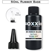 OXXI Base en caoutchouc épaisse et Top Coat sans résidu, Vernis à ongles 50ml, Top Coat Nail Art, Base Coat, Gellac, Vernis UV semi-permanent