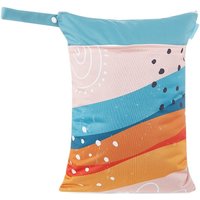 HappyFlute New Digital Print 30*40CM 2pocket Wetbag Snap Handle Reusable Waterproof Cartoon Pattern Wet&Dry Diaper Bag
