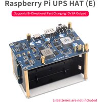Raspberry Pi 5 UPS HAT (E) 5V 6A Uninterruptible Power Supply Supports 4x21700 Li Batteries (Not Included) Pogo Pins Connector