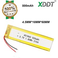 451860 500mAh Li-Polymer Battery For MP3 MP4 PDA Game Controller Keyboard,Reading Pen,Bluetooth Earphones,Digital Cameras