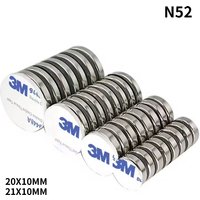 AliExpress NONE N52 20x10 21X10 30X10 Refrigerator Magnet 3M sticker tape Neodymium Strong Ebike Motor Generator Engine Office Science Diy Craft