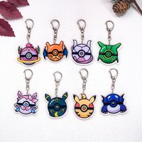 1/20Pcs Pokémon Ball Pikachu jigglypuff Eevee Keychain Accessories Acrylic Charms Pendant For Bag Key Holder Backpack Decoration