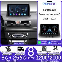 Radio samochodowe z Androidem 15, odtwarzacz multimedialny, nawigacja GPS, CarPlay Auto, bez 2DIN, do Renault Samsung Megane 3 2008 - 2014