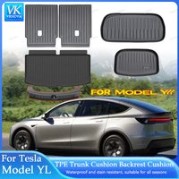 TPE All-Weather Front & Rear Trunk Mat For New Tesla Model YL 2026 6-Seat Seat Backrest Anti-Kick Mat Cargo Liner Protective Pad