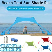 Home Beach Awning Outdoor Camping Sun Shade UV Protection Portable Windproof Beach Canopy with Storage Bag Camping Accessories image 4