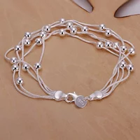 Hot Sell Fashion Popular Product 925 Silver Jewelry Chain Beads Bracelets For Cute Lady Women Gifts