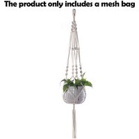 105cm Braided Rope Hanging Basket Flower Pot Straw Macrame Net Hanger Garden Holder Craft Plant Balcony Decor Accessories