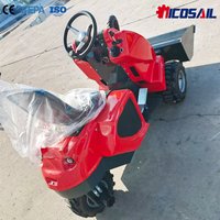 Custom Three Wheel Mini Skid Steer Loader All Terrain Tires LED Light Construction Equipment