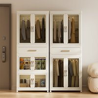 Storage Cabinet Foldable Multifunctional Clothes Storage Box Household Bedroom Living Room Multi-layer Removable Locker