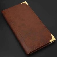 5 pcs PU Leather Server Book Organizer Restaurant Guest Check Presenters Card Holder Menu Bill Receipt Holder Folder Sign Holder