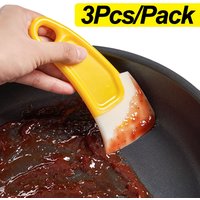 3Pcs Kitchen Scraper Oil Stain Cleaning Silicone Spatula Cake Baking Pastry Gadgets Dirty Pan Pot Dishes Cleaner Tools Scraper