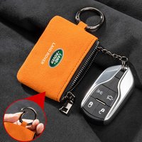 New Suede Car Keychain Key Ring For Land Rover Discovery Range Rover Evpque Defender Velar Freelander Auto Keyring Accessories