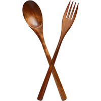 Noodles Wooden Fork And Spoon Forks Spoons Delicate Appetizer Eating Table Ergonomic Salad Dessert Salad Mixing Tableware