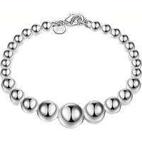 Hot fine 925 Sterling Silver romantic Matte Bead BraceletS chain for Women men fashion party wedding jewelry Birthday gifts