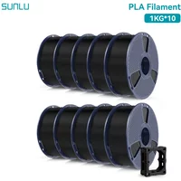 SUNLU PLA 3D-Filament 1,75 mm, umweltfreundlich, sauber gewickelt, Basis-PLA, Genauigkeit ± 0,02 mm, mit wiederverwendbarer Spule, passend für die meisten FDM-3D-Drucker