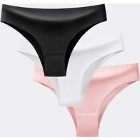 BANNIROU 3Pcs frauen Höschen Unterwäsche Fitness Sport Nahtlose Weibliche Dessous Sexy T-back Tanga Tanga Eis Seide dessous