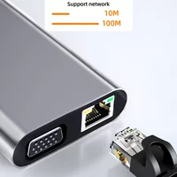 KEBIDUMEI 11-in-1 USB C Hub HDMI VGA Dual Video Output 4xUSB Ports Hub USB C Docking Station USB Splitter For PC Laptop Macbook
