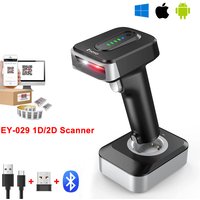 Eyoyo EY-029 Wireless 1D/2D Handsfree Auto-sensing QR Scanner Handheld Barcode Reader With Battery Level Indicator&Charging Base