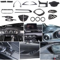For Mazda MX-5 ND 2016-2026 ABS Carbon Fibre Interior Kits Dashboard Console AC Air Vent Gear Shift Panel Cover Trim Stickers
