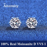 2 GRA Certificates Moissanite Studs Earrings Pass Diamond tester Pen For Men Women 925 Silver 18K Plated Wedding Gemstone