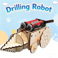 Battery-Free DIY Drilling Robot Car Manual Assembly STEM Model Puzzle Toy Physics Teaching Aid Educational Gift for Kid Students