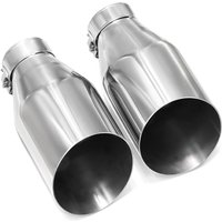 2pcs Universal Exhaust Tip Stainless Steel Muffler Nozzle 51mm 54mm 57mm 63mm Inlet 89mm 101mm Outlet For BMW VW Golf 5 7 GTI