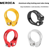 MEROCA Bicycle Locking Seat Tube Clamp 31.8/34.9mm MTB/Road Bike Clamps Applicable to 27.2/28.6mm/30.9/31.6 Seat Post Clamp Part