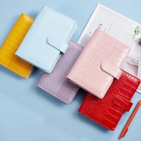 2026 New Crocodile Color 6 Ring Binder PU Clip-on Notebook Leather Loose Leaf Notebook Cover Notebooks Journal Stationery