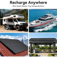 Rvpozwer 12.8V 300W 10BB Rigid Solar Panel Monocrystalline Silicon N-Type Solar Cells Waterproof Camping/Home/RV