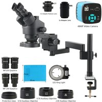 3.5X-180X Zoom Industry Stereo Trinocular Microscope 48MP 4K 2K HDMI USB Video Camera Desktop Folding Stand PCB Soldering Kit
