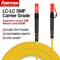 AMPCOM LC to LC UPC Fiber Optical Patch Cable Singlemode Simplex SMF 9/125μm Single Mode Bend Insensitive 2.0mm Fiber Optic Cord
