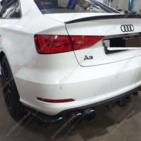 Rear Bumper Side Splitters For AUDI S3 8V 4-DOOR Sedan 2013-2016 Pre-Facelift Rear Diffuser Exhaust Pipe Trim Splitter Bodykits