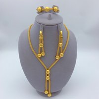 Luxury Indian Bridal Jewelry Sets For Women Dubai 24k Gold Color Ethiopian Necklace And Earrings Set Wedding Party Gifts