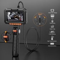 2-Way Articulating Endoscope 360° 180° Joystick Steering Rotation Camera 4.3’’ Screen Car Inspection Borescope Battery Optional