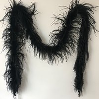 20g Black Ostrich Feather Boa 2Yard Fluffy Feathers Scarf for Dance Stage Party Wedding Decoration DIY Clothing Accessories