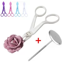 2Pcs/Set Piping Flower Scissors Nail Safety Rose Decor Lifter Fondant Cake Decorating Tray Cream Transfer Baking Pastry Tools