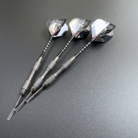 3pcs/Set Metal High-grade Imitation Tungsten Steel Needle Darts 20g Professional Competition Training Black Aluminum Rod Plastic