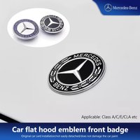 Car Metal Flat Hood Emblem Front Badge Decor Accessories Hubcap For Mercedes Benz AMG A C E S Class CLA GLE GLC GLS CLS GLA GLK