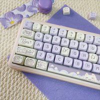 Cute MOA Keycaps PBT Purple Pink White Yellow DIY Custom Key Caps for Gaming Work Office MX Switch Mechanical Keyboard